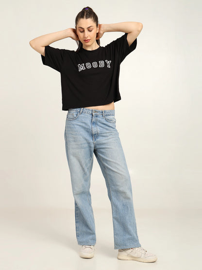 Bamboo Fabric Gen Z Women Oversize Crop T-Shirt | Ultra Soft Breathable | Trendy Streetwear Crop Top | Sustainable Fashion