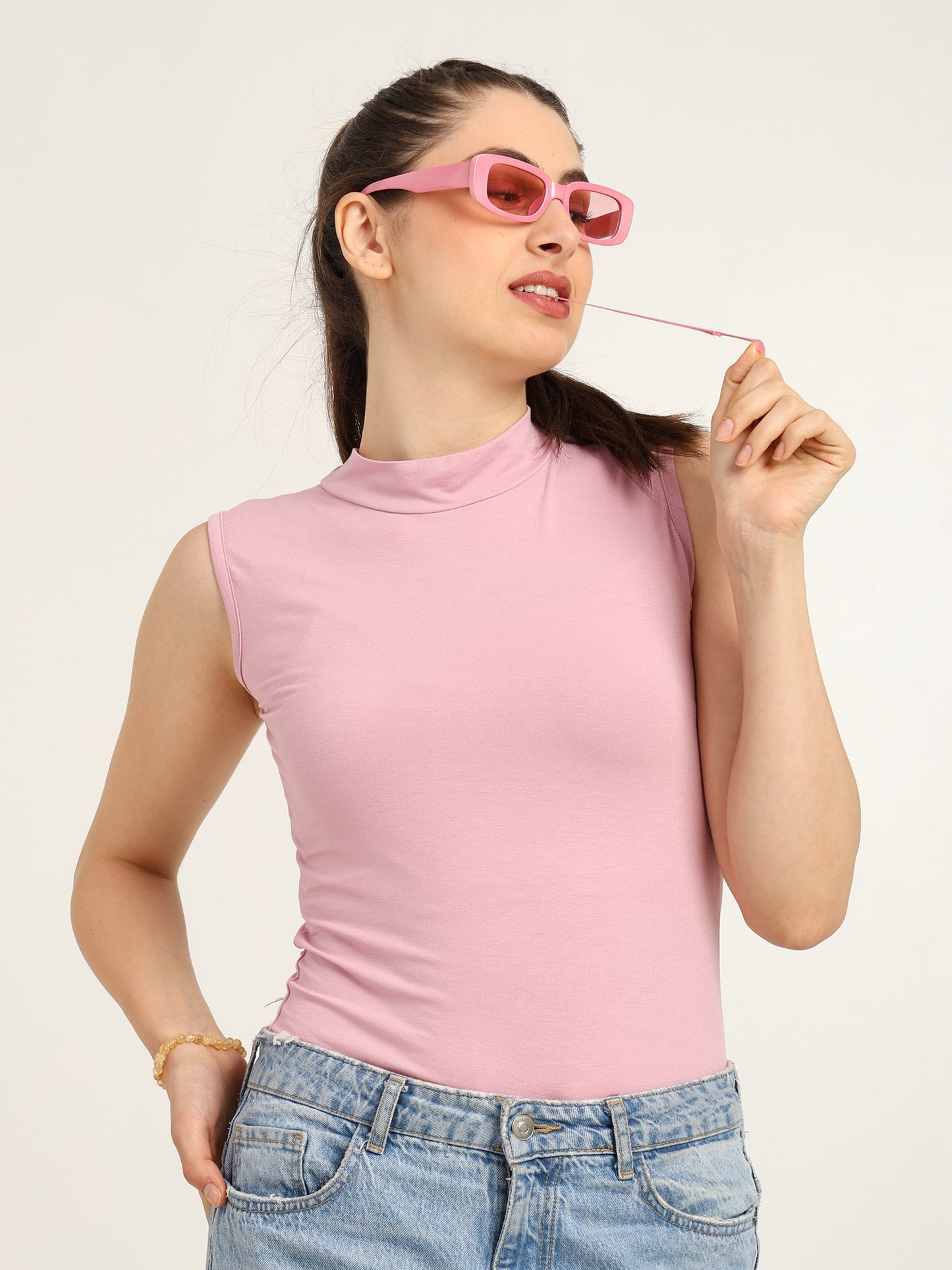 Gen Z Bamboo High Neck Tank Top for Women | Sustainable, Soft & Breathable