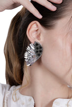 Load image into Gallery viewer, Elegant Angel Wing Earrings – Sterling Silver with Cluster Earrings/Hand Beaded
