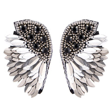 Load image into Gallery viewer, Elegant Angel Wing Earrings – Sterling Silver with Cluster Earrings/Hand Beaded
