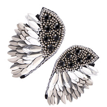 Load image into Gallery viewer, Elegant Angel Wing Earrings – Sterling Silver with Cluster Earrings/Hand Beaded
