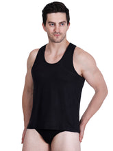 Load image into Gallery viewer, Bamboo Fabric Men&#39;s Runner Vest – Lightweight, Breathable, Moisture-Wicking, and Eco-Friendly for Superior Comfort | Black
