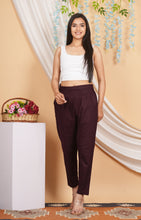 Load image into Gallery viewer, Women’s Linen Palazzo Pants – Effortless Style &amp; Breathable Comfort | Wine Red
