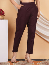 Load image into Gallery viewer, Women’s Linen Palazzo Pants – Effortless Style &amp; Breathable Comfort | Wine Red
