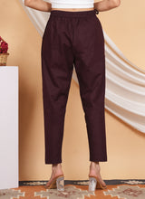 Load image into Gallery viewer, Women’s Linen Palazzo Pants – Effortless Style &amp; Breathable Comfort | Wine Red
