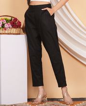 Load image into Gallery viewer, Women’s Linen Palazzo Pants – Effortless Style &amp; Breathable Comfort | Black
