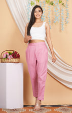 Load image into Gallery viewer, Women’s Linen Palazzo Pants – Effortless Style &amp; Breathable Comfort | Pink
