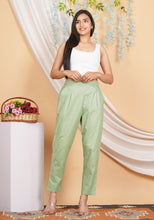 Load image into Gallery viewer, Women’s Linen Cotton Palazzo Pants – Effortless Style &amp; Breathable Comfort | Green
