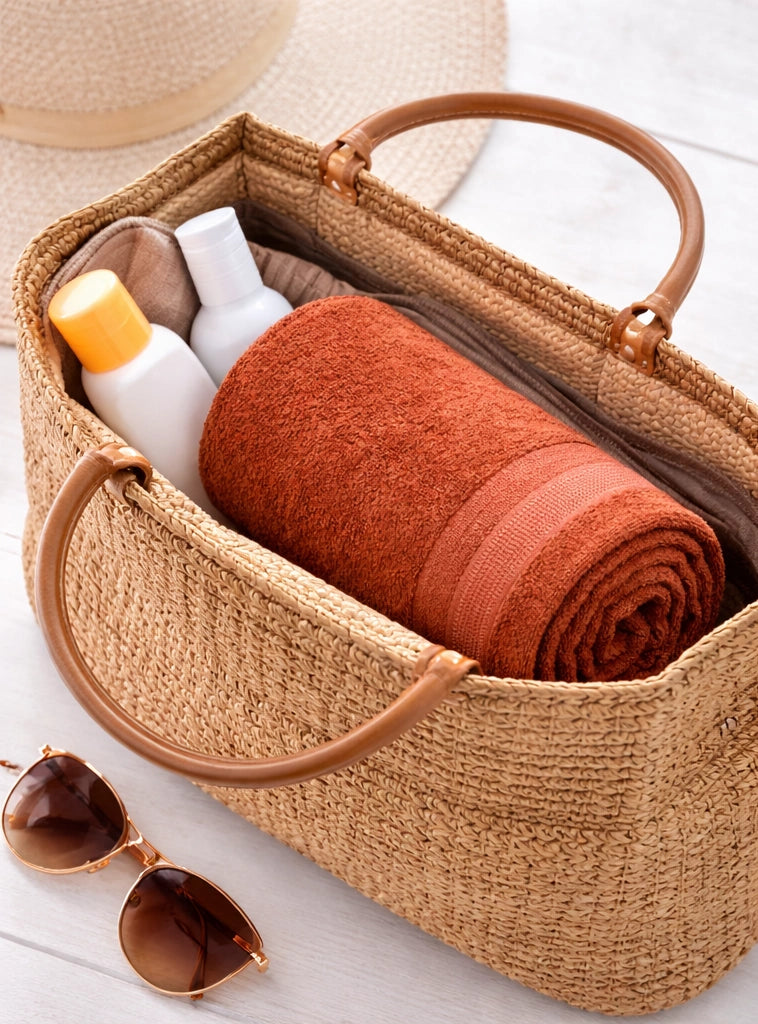 Bamboo Bath Towel – Ultra Soft, Quick Dry & Eco-Friendly Luxury Care | Green and Rust | Pack of 2