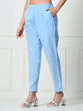 Load image into Gallery viewer, Women’s Linen Cotton Palazzo Pants – Effortless Style &amp; Breathable Comfort | Blue
