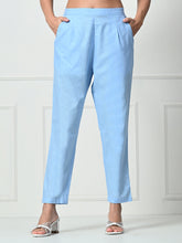 Load image into Gallery viewer, Women’s Linen Cotton Palazzo Pants – Effortless Style &amp; Breathable Comfort | Blue
