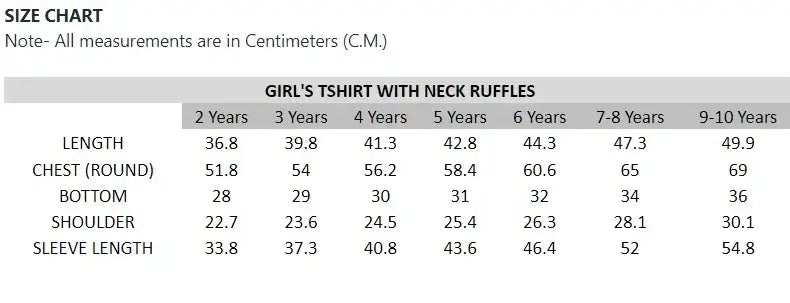 Size Chart
