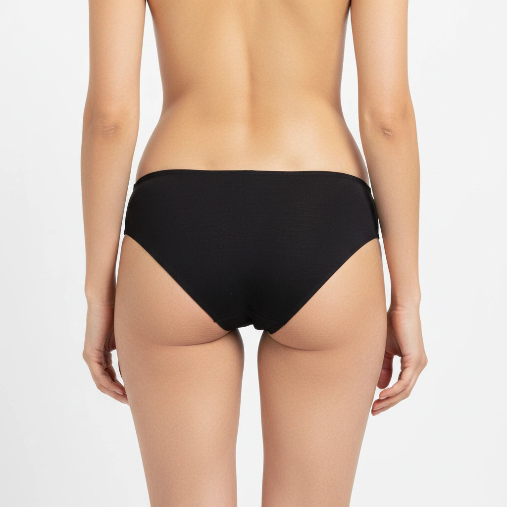 Bamboo Fabric Low Waist Underwear | Peach and Black |  Pack of 2