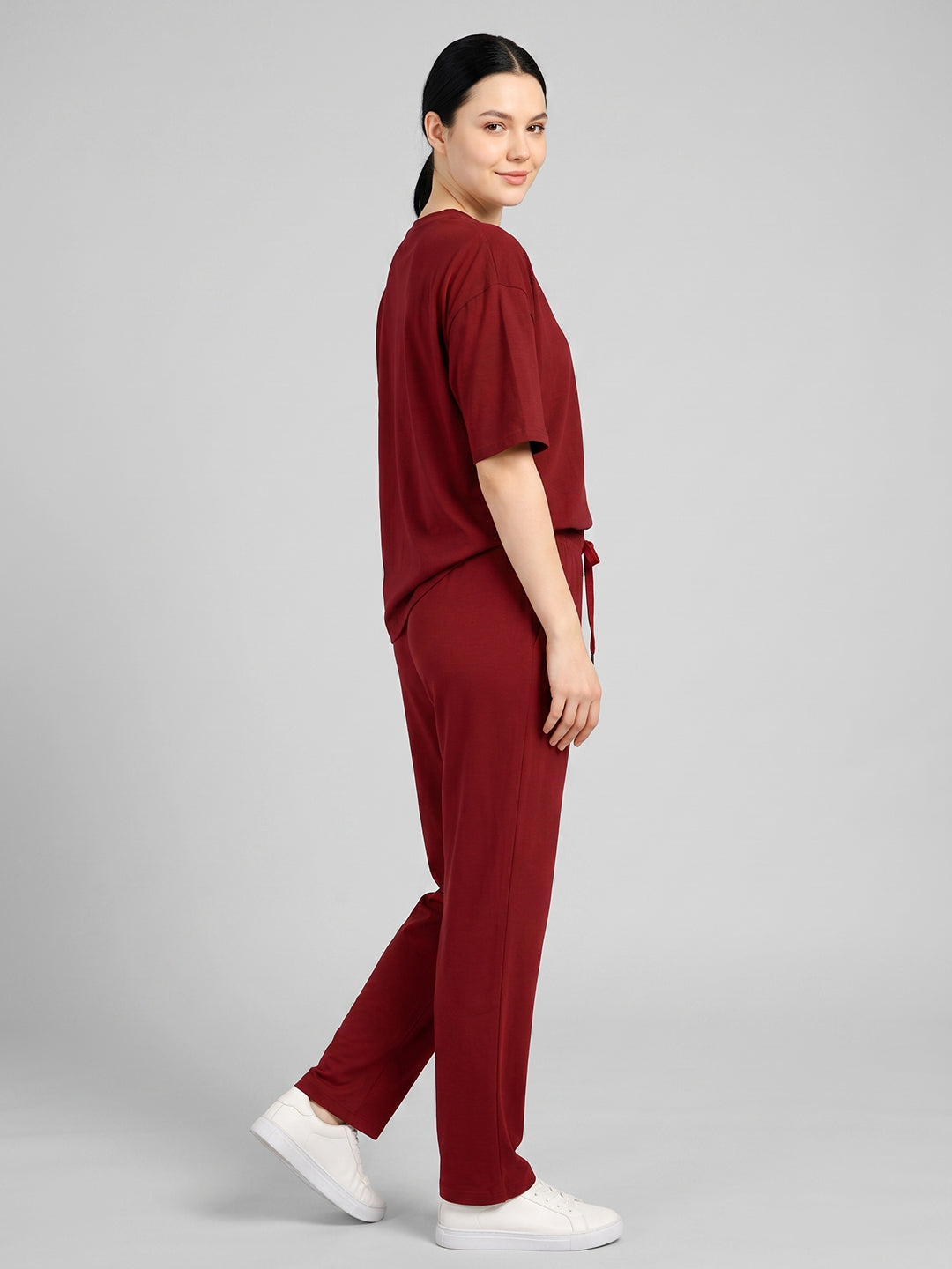 Bamboo Maroon T-Shirt & Pant Set