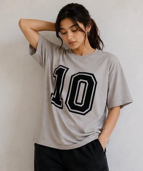 Bamboo women Oversized Graphic T-Shirt Grey