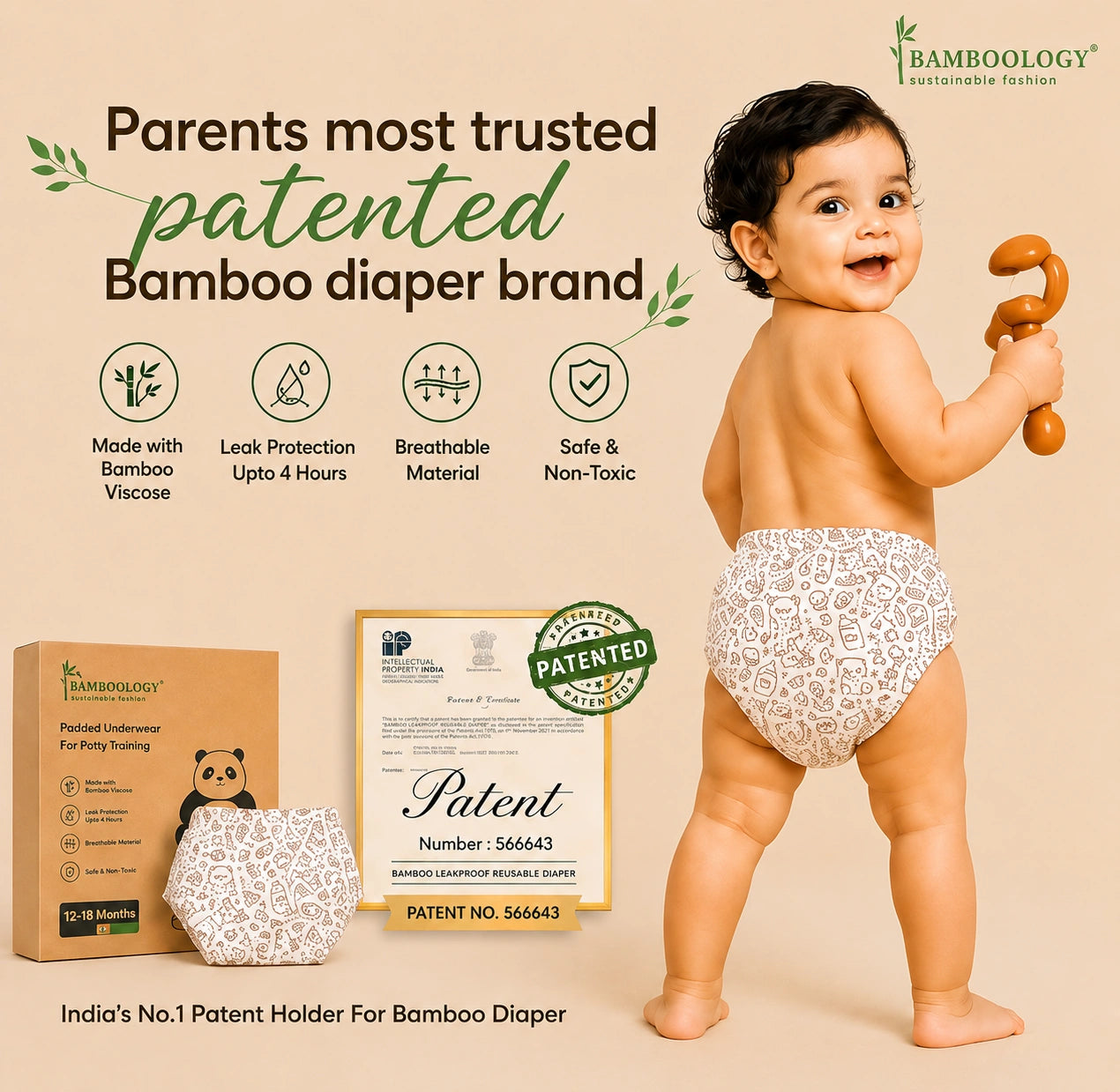 Bamboo Reusable Nappy Pant for Kids
