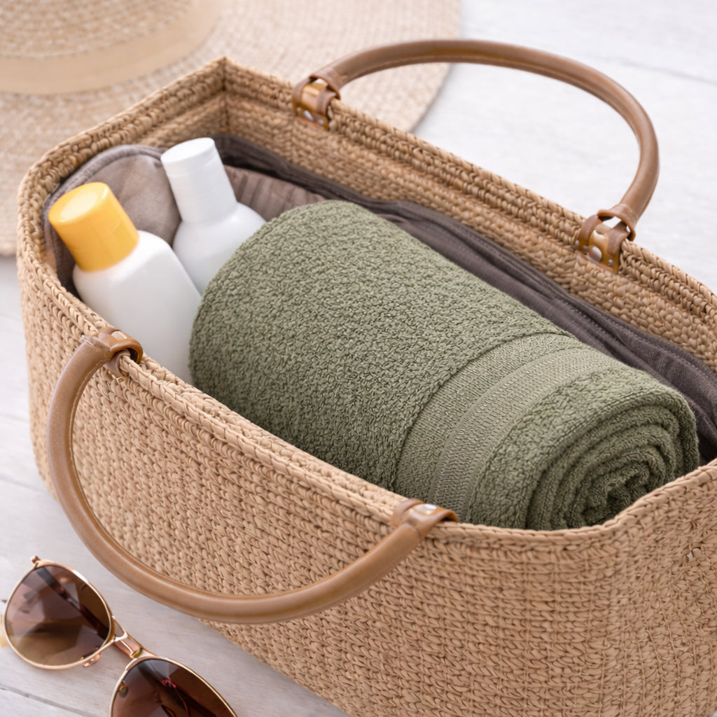 Bamboo Bath Towel – Ultra Soft, Quick Dry & Eco-Friendly Luxury Care | Green and Rust | Pack of 2