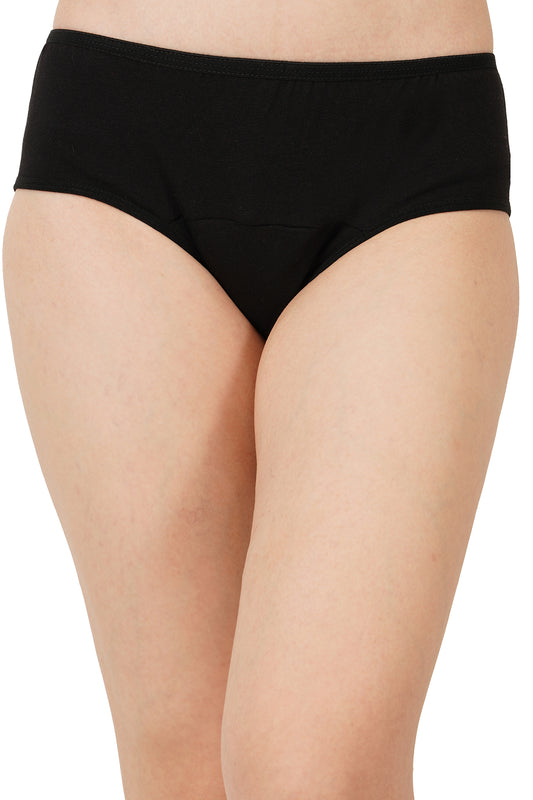 Bamboo Fabric Leak Proof Period Panty 3 Layers Not for heavy Flow | Black & Fuchsia | Pack of 2