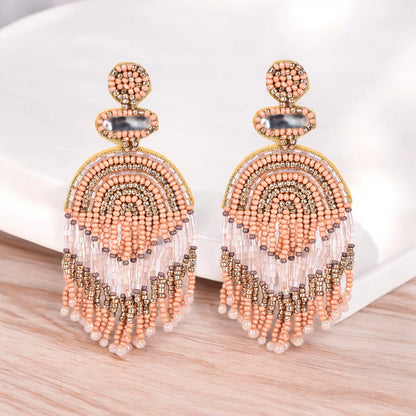 Boho Chic Beaded Dangle Earrings