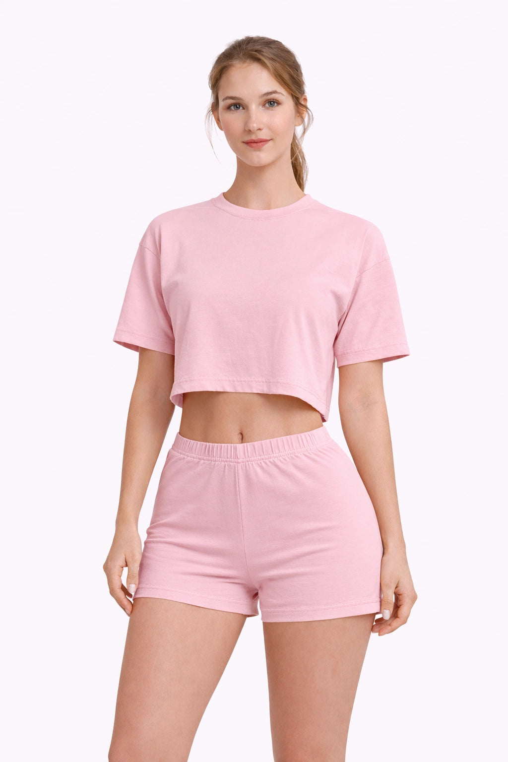 Bamboo Fabric Mid Rise Shorts | Beige and Mauve | Pack of 2