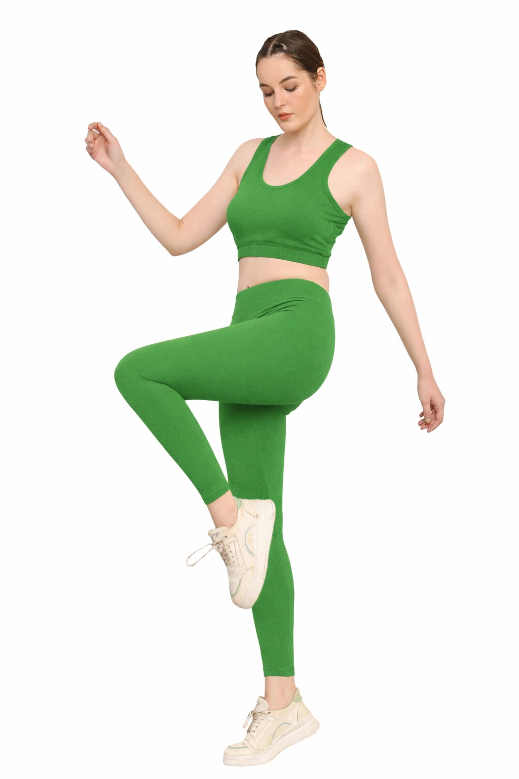 Yoga Pants High Waist Cotton Fabric Stretchable Gym Tights | Pack Of 1