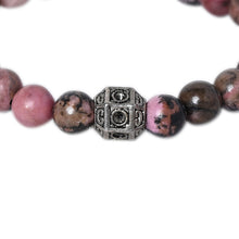 Load image into Gallery viewer, Gemstone Healing Bracelet Rhodonite helps in achieve goal ang good during time of transformation, it bring sympathy and empathy towards other
