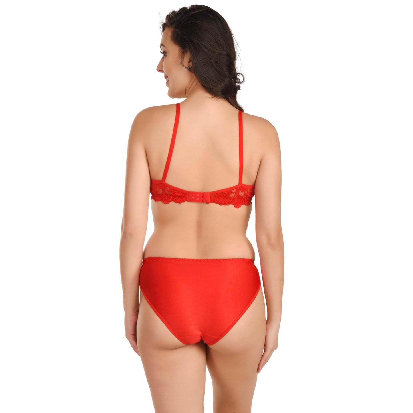 Lace Bra Panty Lingerie Set | Red