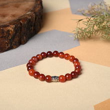 Load image into Gallery viewer, Gemstone bracelet Carnelian stone is life-force, vitality and energy, strengthen Sacral Chakra and help in balancing energy
