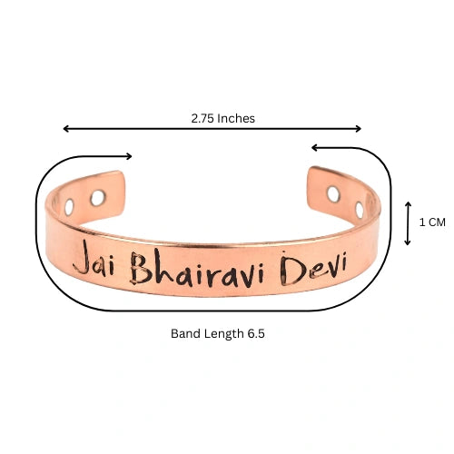 Jai Bhairavi Devi Pure Copper Healing Kada – Unisex Magnetic Energy Bracelet