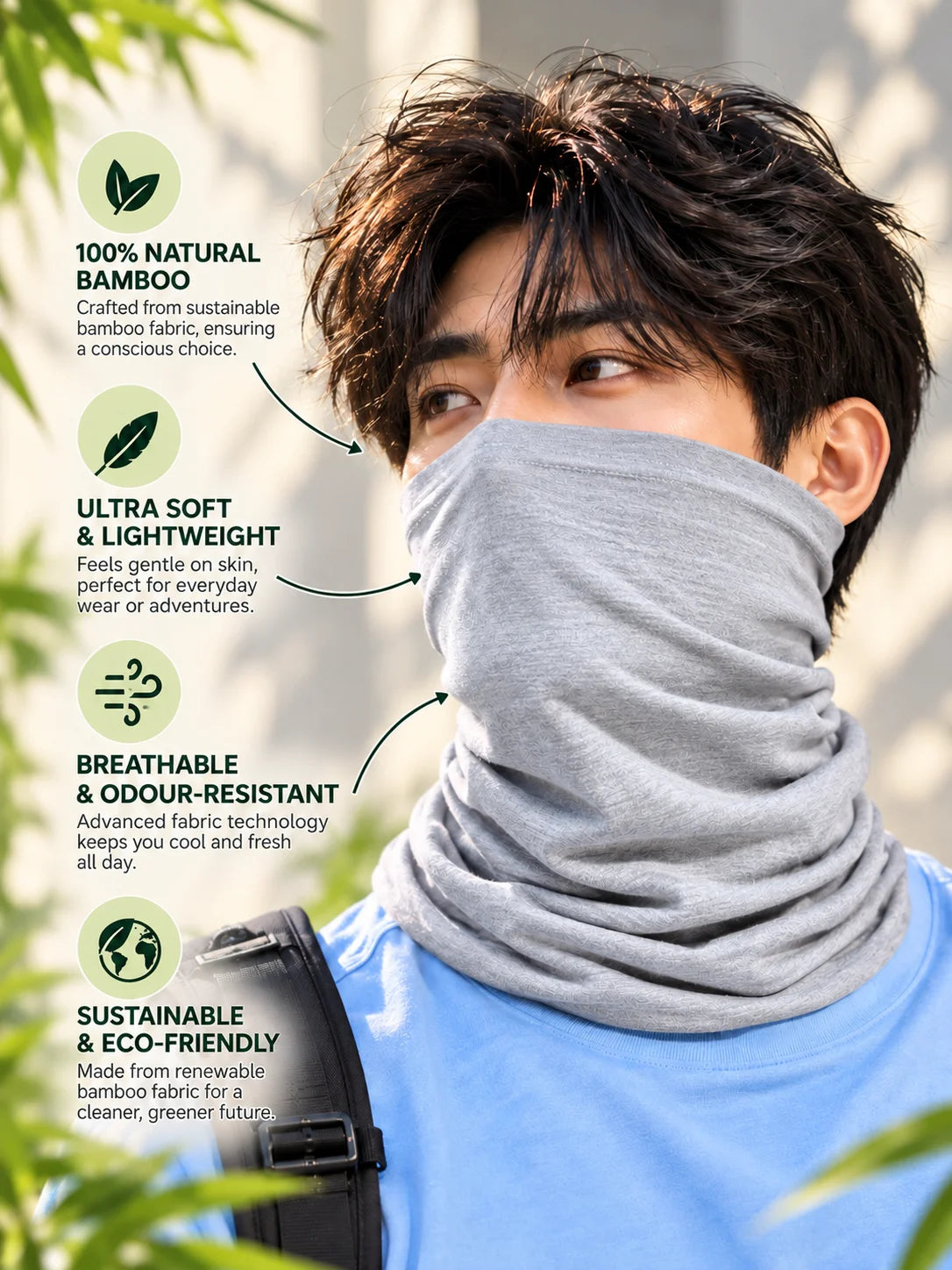 Bamboo Bandana for Running, Gym & Dust Protection | Pack of 2