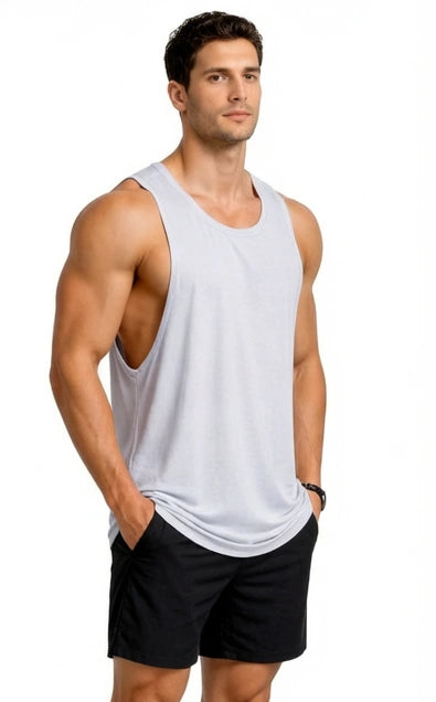 men bamboo gym vest gray (22), soft breathable sustainable