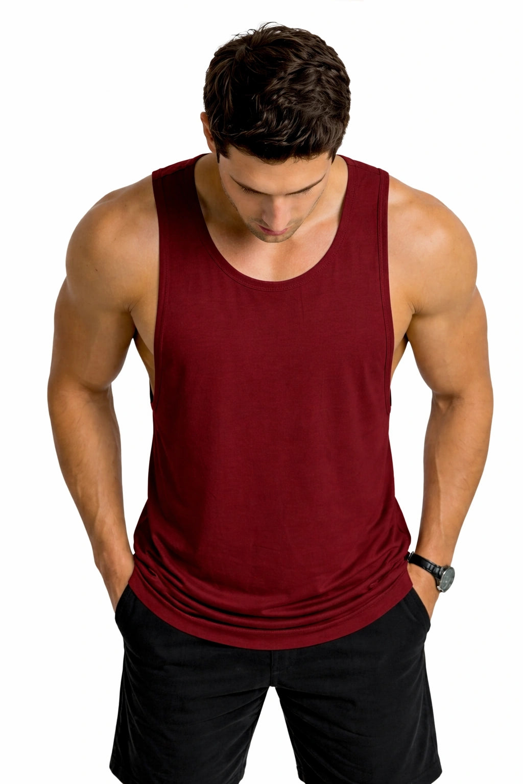 Bamboo Fabric Gen Z Gym Vest for Men | Maroon