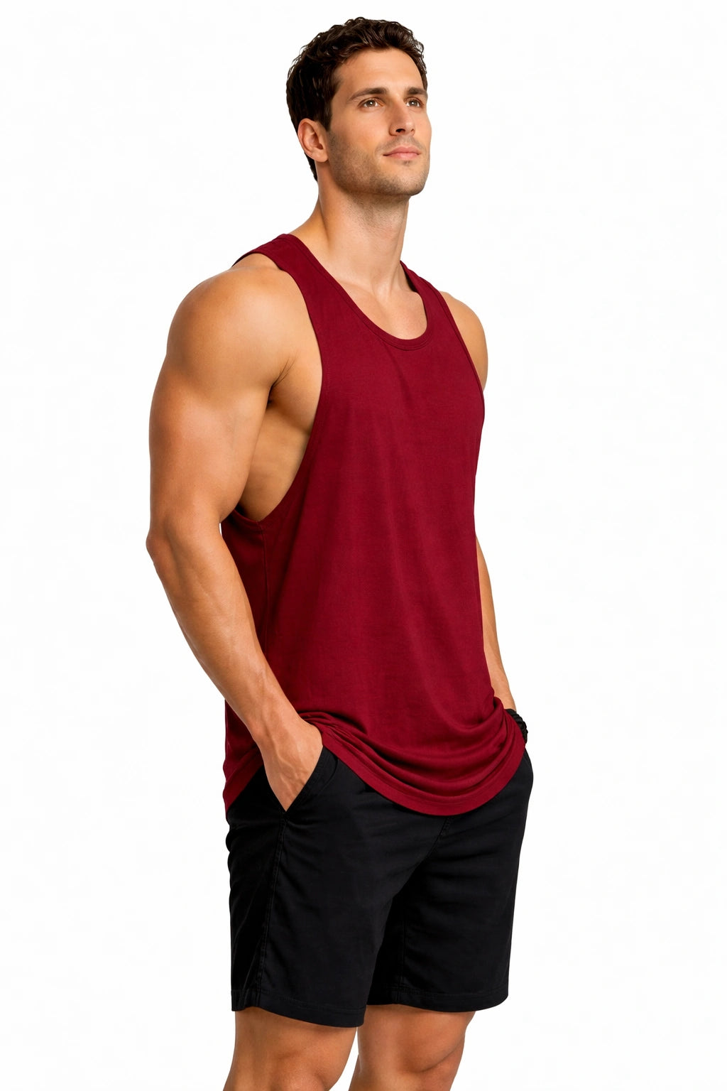 Bamboo Fabric Gen Z Gym Vest for Men | Maroon