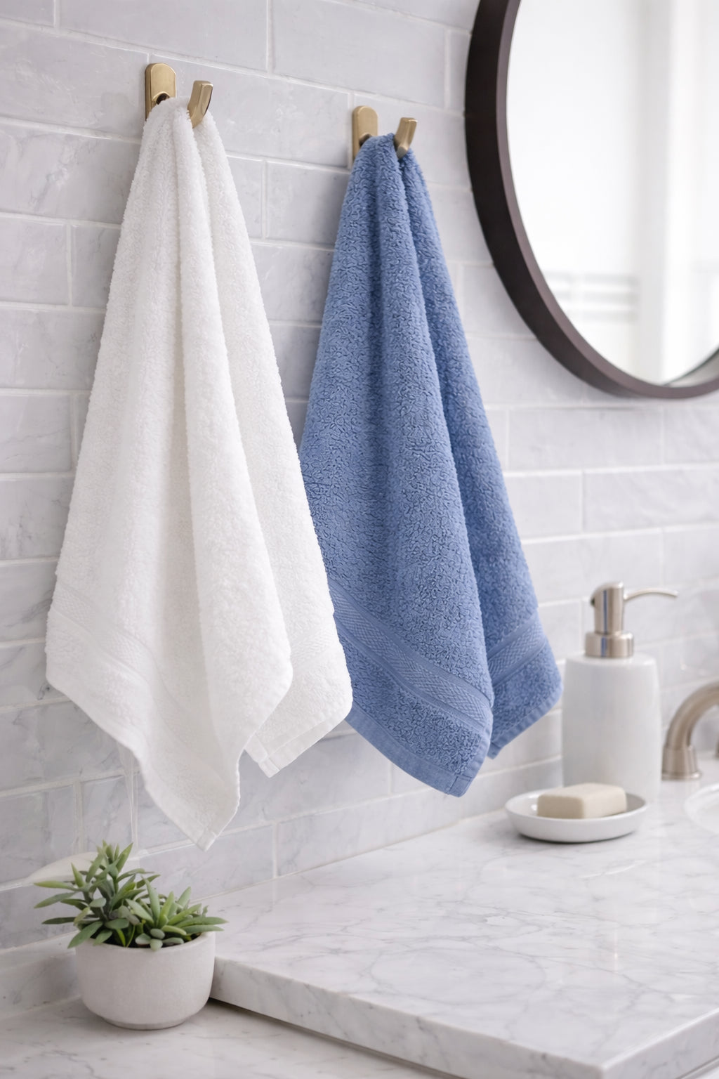 Bamboo Hand Towel | Set of 2 | Blue and White