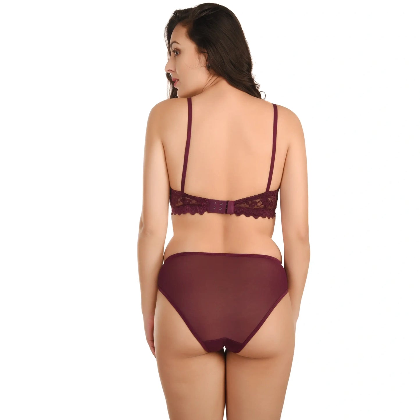 Lace Bra and Panty Lingerie Real Butterfly Set | Brown