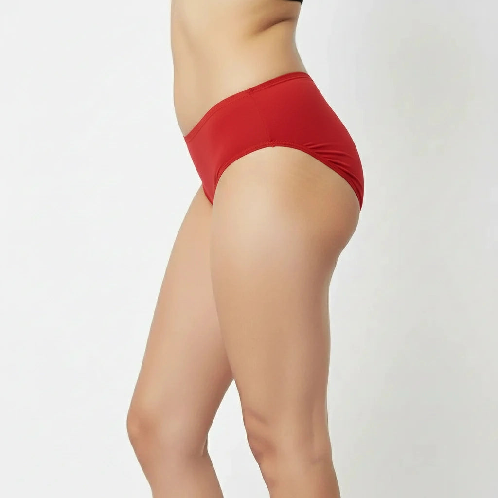Bamboo Fabric Low Waist Underwear | Red and Black | Pack of 2
