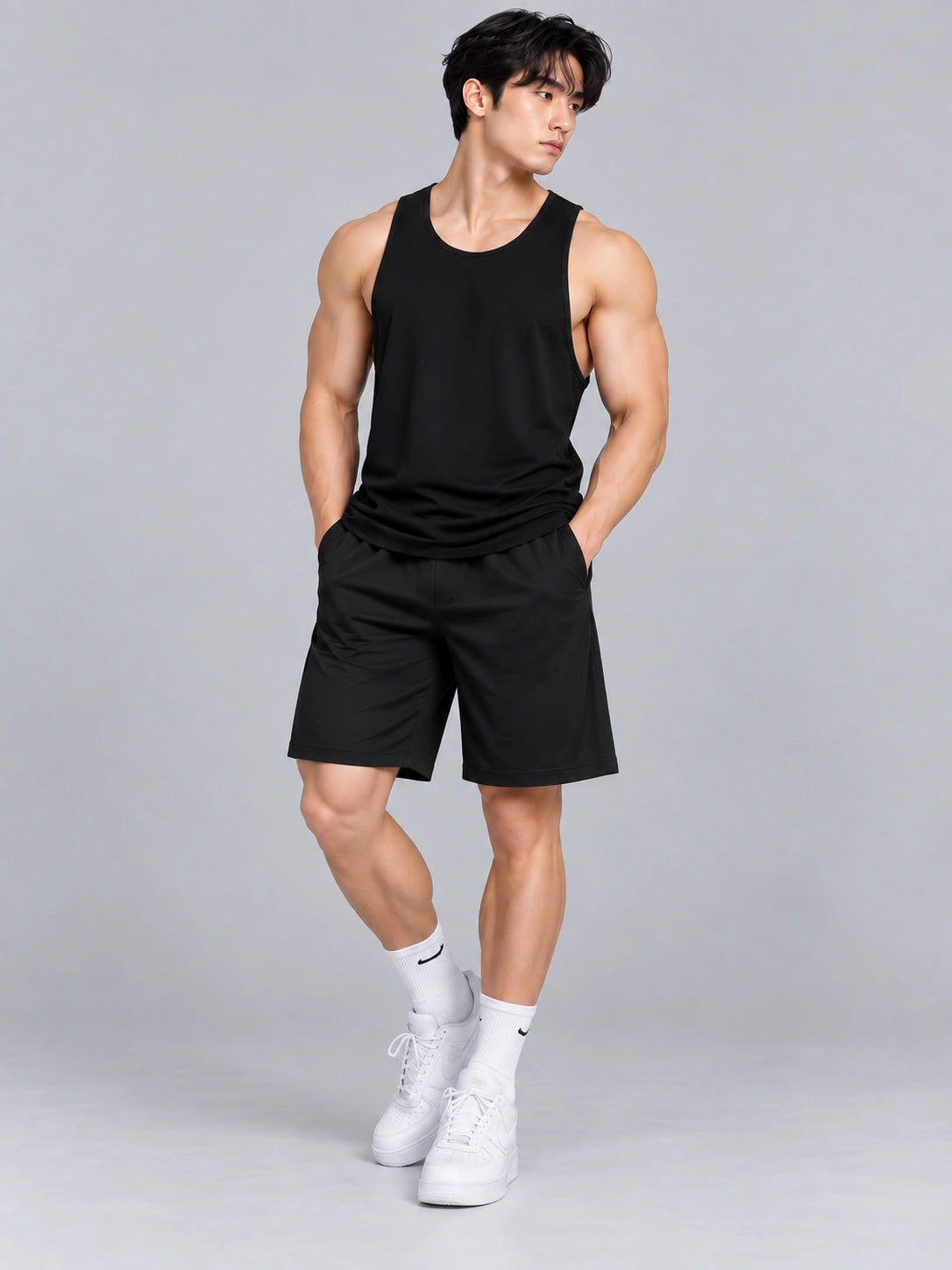 Men's Bamboo Fiber Tank & Shorts Set – Ultra-Soft Breathable Activewear