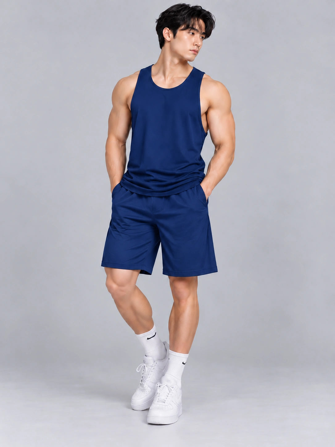 Men's Bamboo Fiber Tank & Shorts Set – Ultra-Soft Breathable Activewear