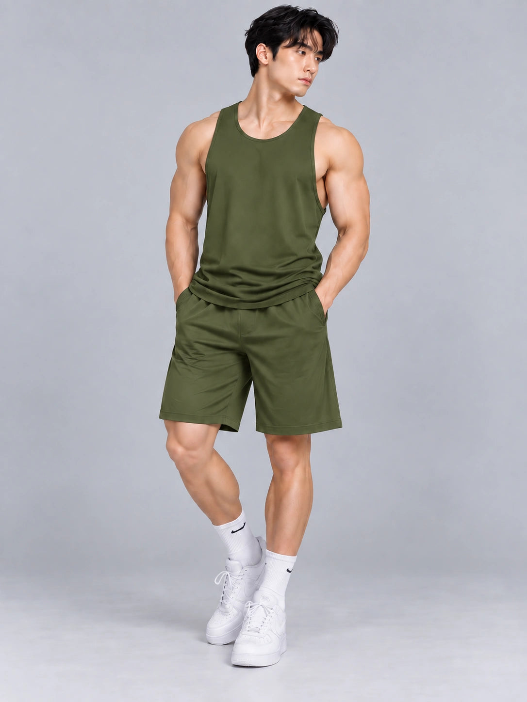 Men's Bamboo Fiber Tank & Shorts Set – Ultra-Soft Breathable Activewear
