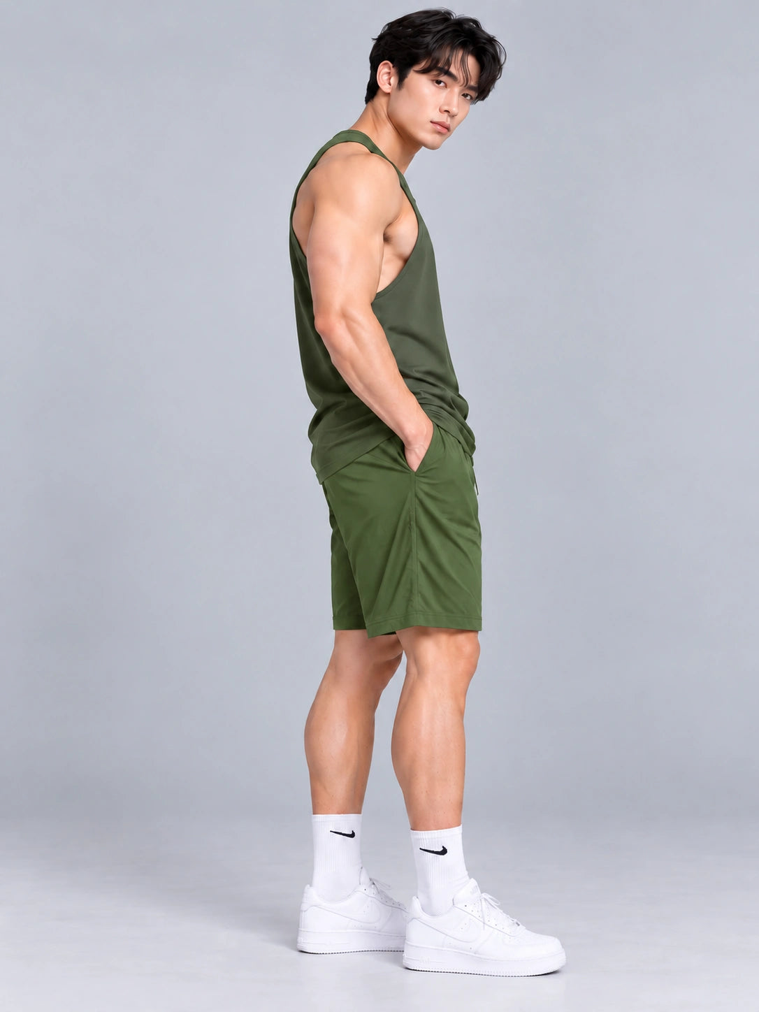 Men's Bamboo Fiber Tank & Shorts Set – Ultra-Soft Breathable Activewear