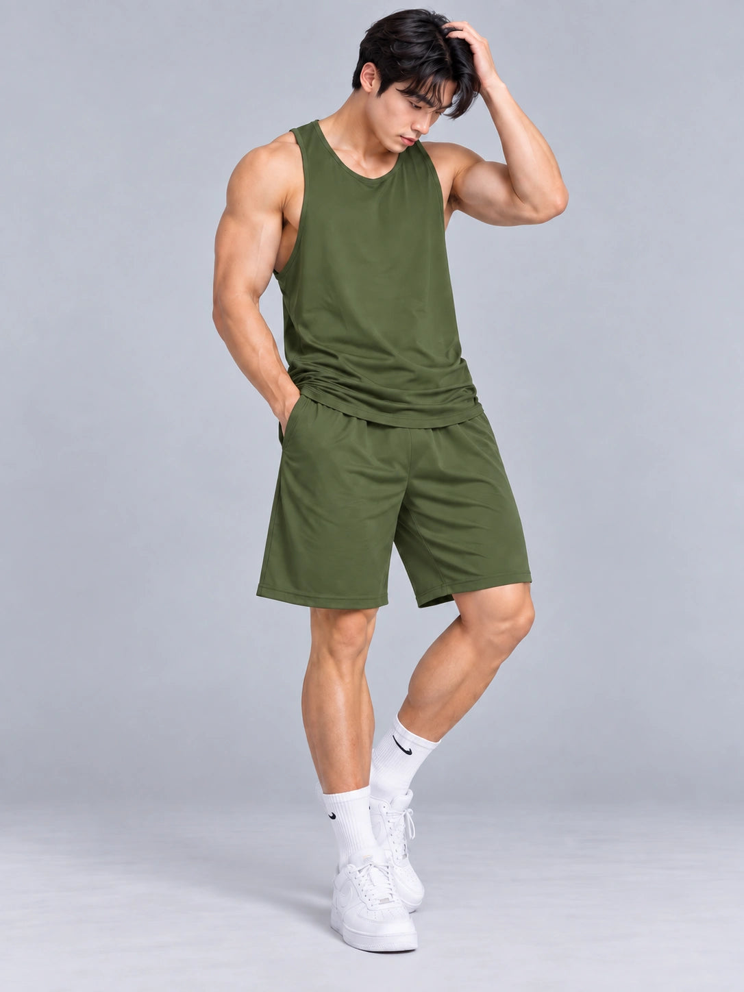 Men's Bamboo Fiber Tank & Shorts Set – Ultra-Soft Breathable Activewear