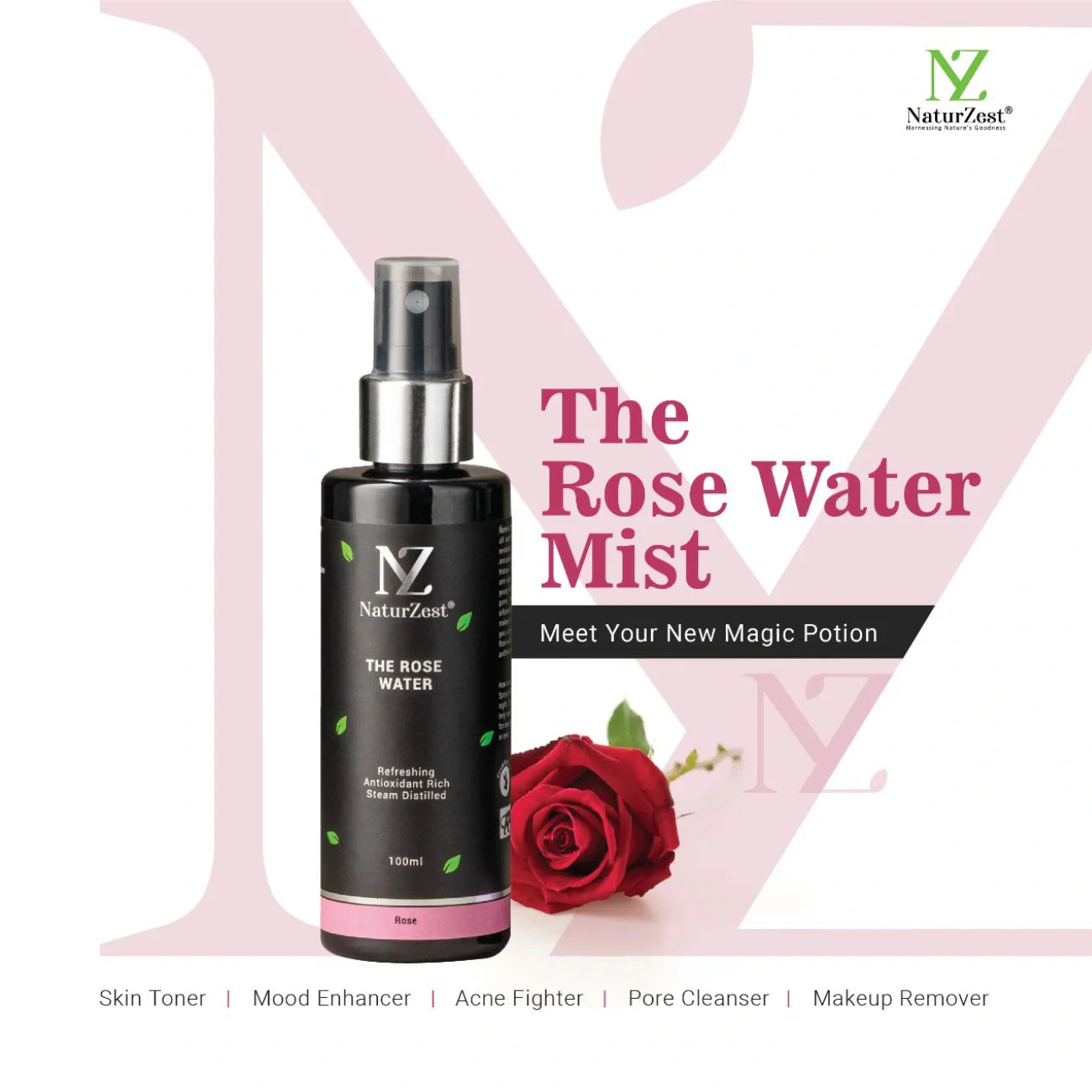 NaturZest Hair Oil for Growth, Drops 2 Dazzle Face Oil, Lip Balm - Vanilla / Coffee &  Rose Water Mist