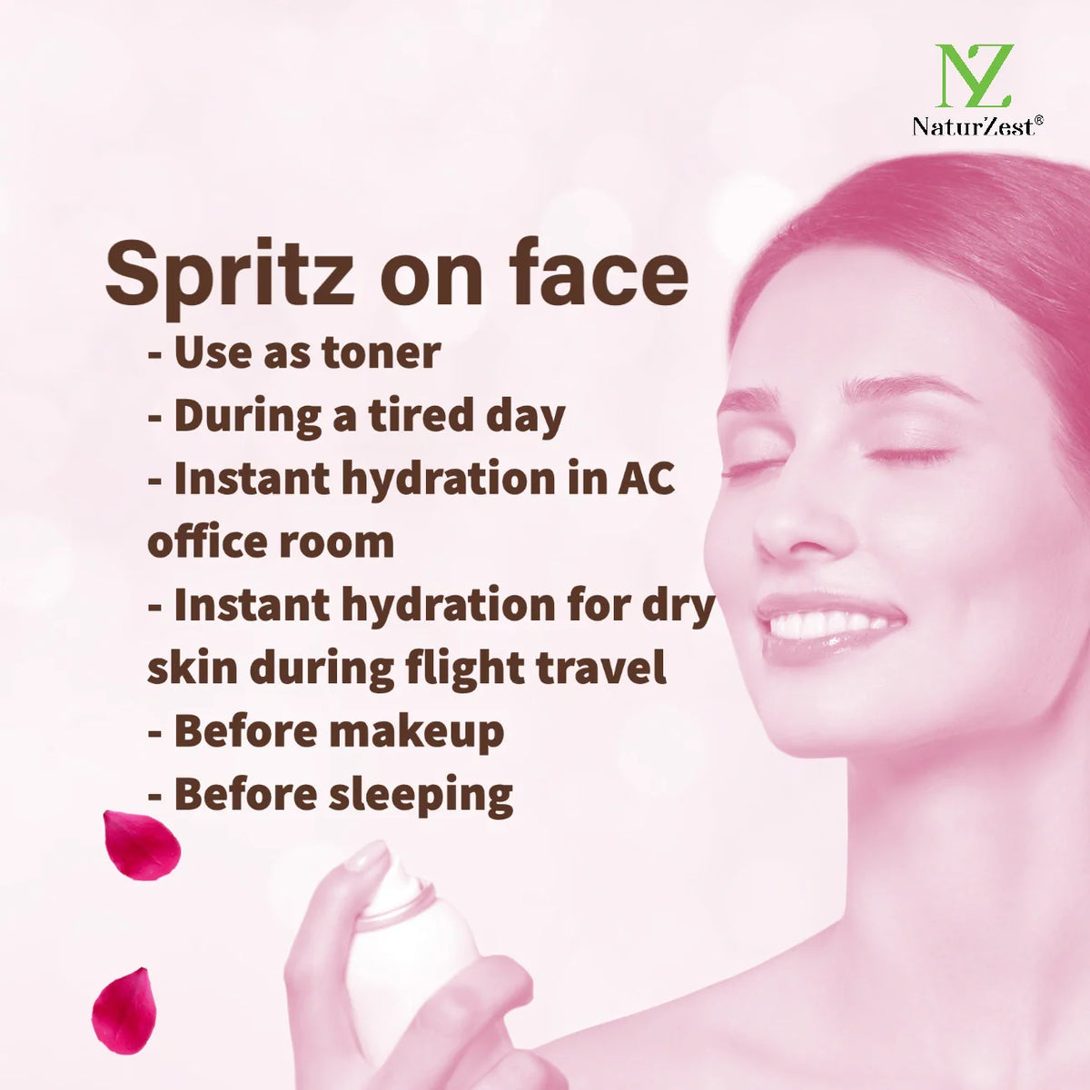 NaturZest Hair Oil for Growth, Drops 2 Dazzle Face Oil, Lip Balm - Vanilla / Coffee &  Rose Water Mist