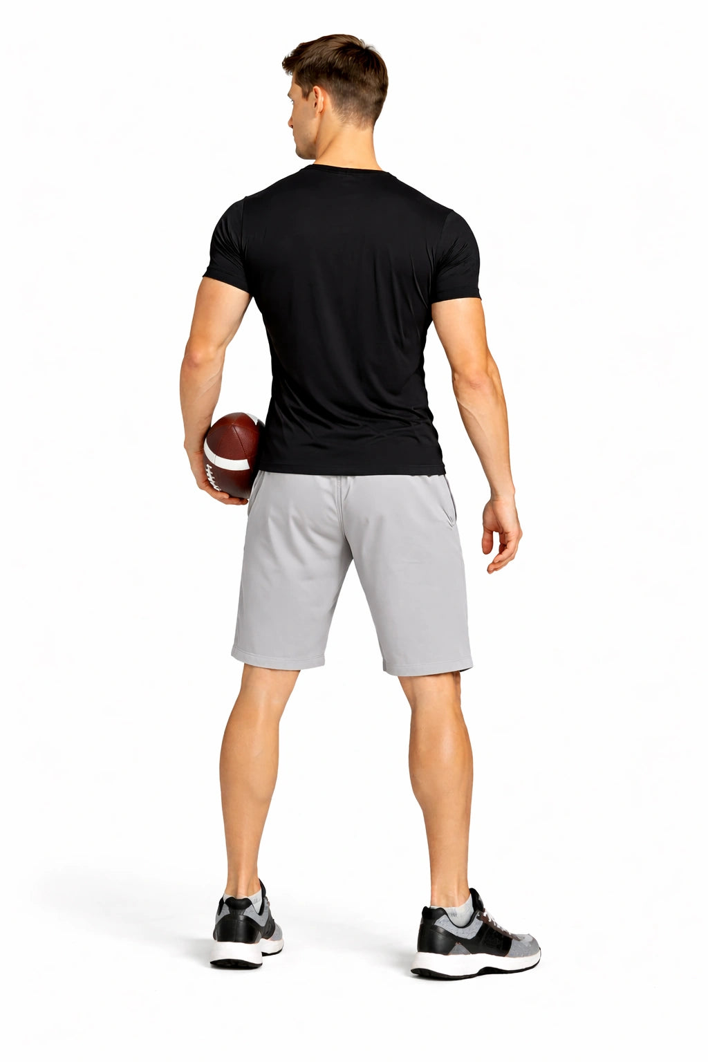 Grey Color Men Sport Knee Length Short
