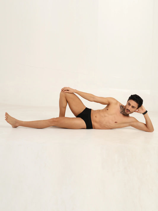 Bamboo Fabric Men's Underwear Super Comfortable,Ultrasoft, Anti Bacterial Briefs, Moisture Wicking | Black