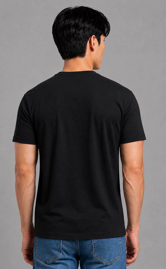 Black Men’s Regular Fit Bamboo T-Shirt | Smart, Breathable & All-Day Comfort