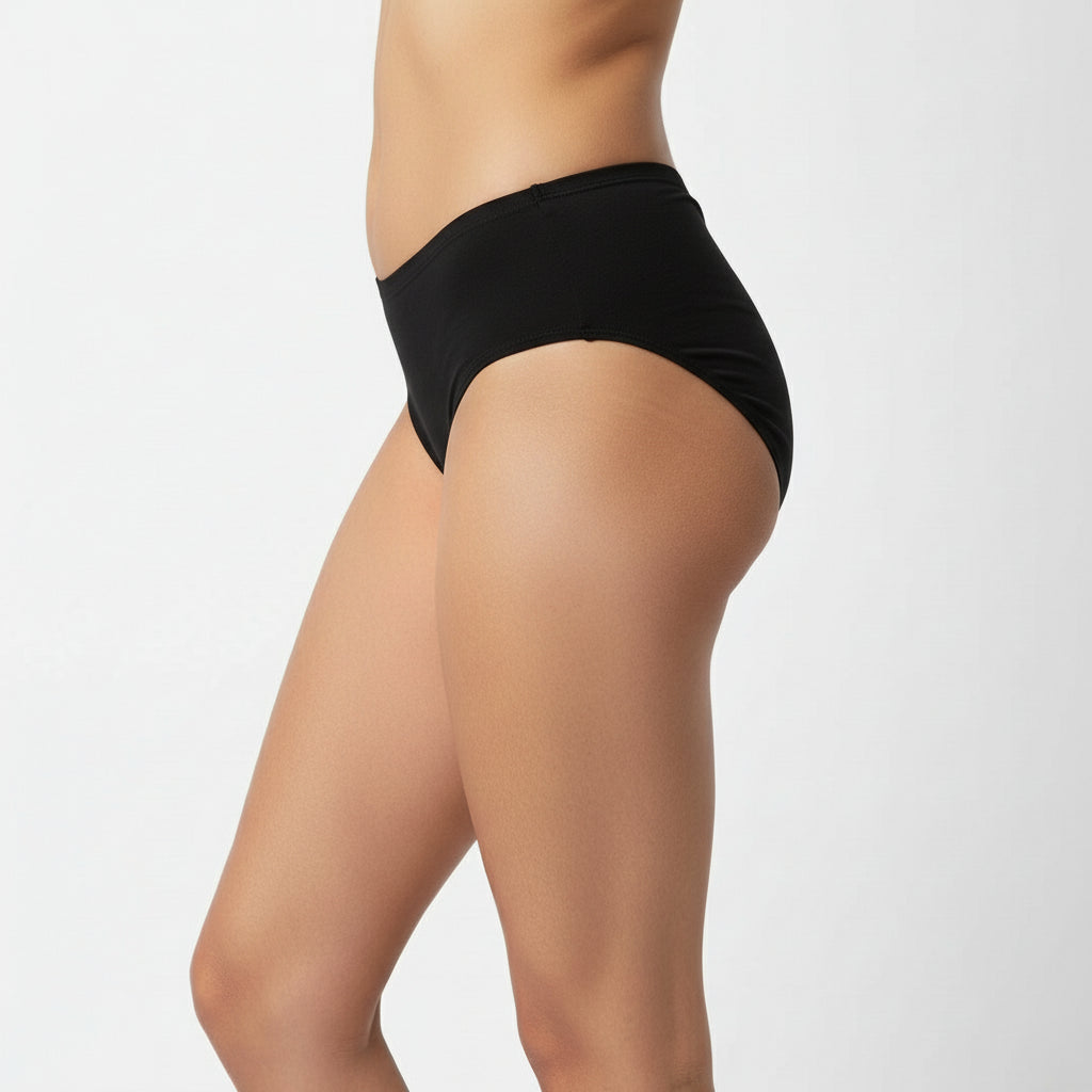 Bamboo Fabric Women's Mid Rise Panty | Peach and Black | Pack of 2