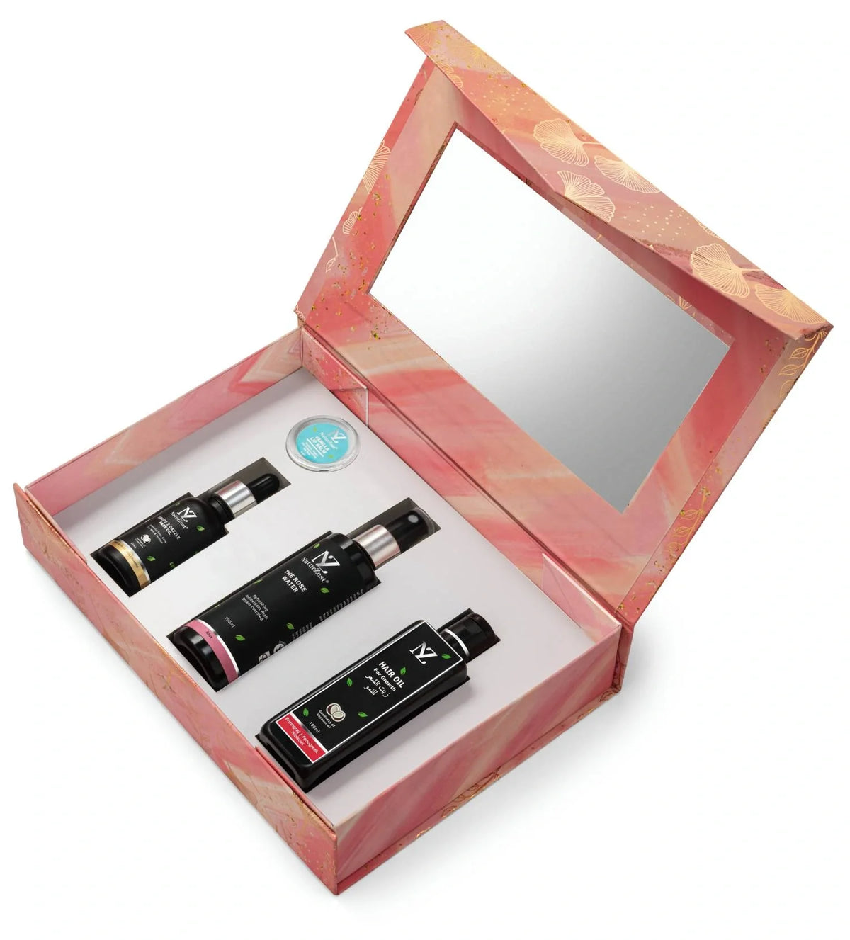 NaturZest Hair Oil for Growth, Drops 2 Dazzle Face Oil, Lip Balm - Vanilla / Coffee &  Rose Water Mist