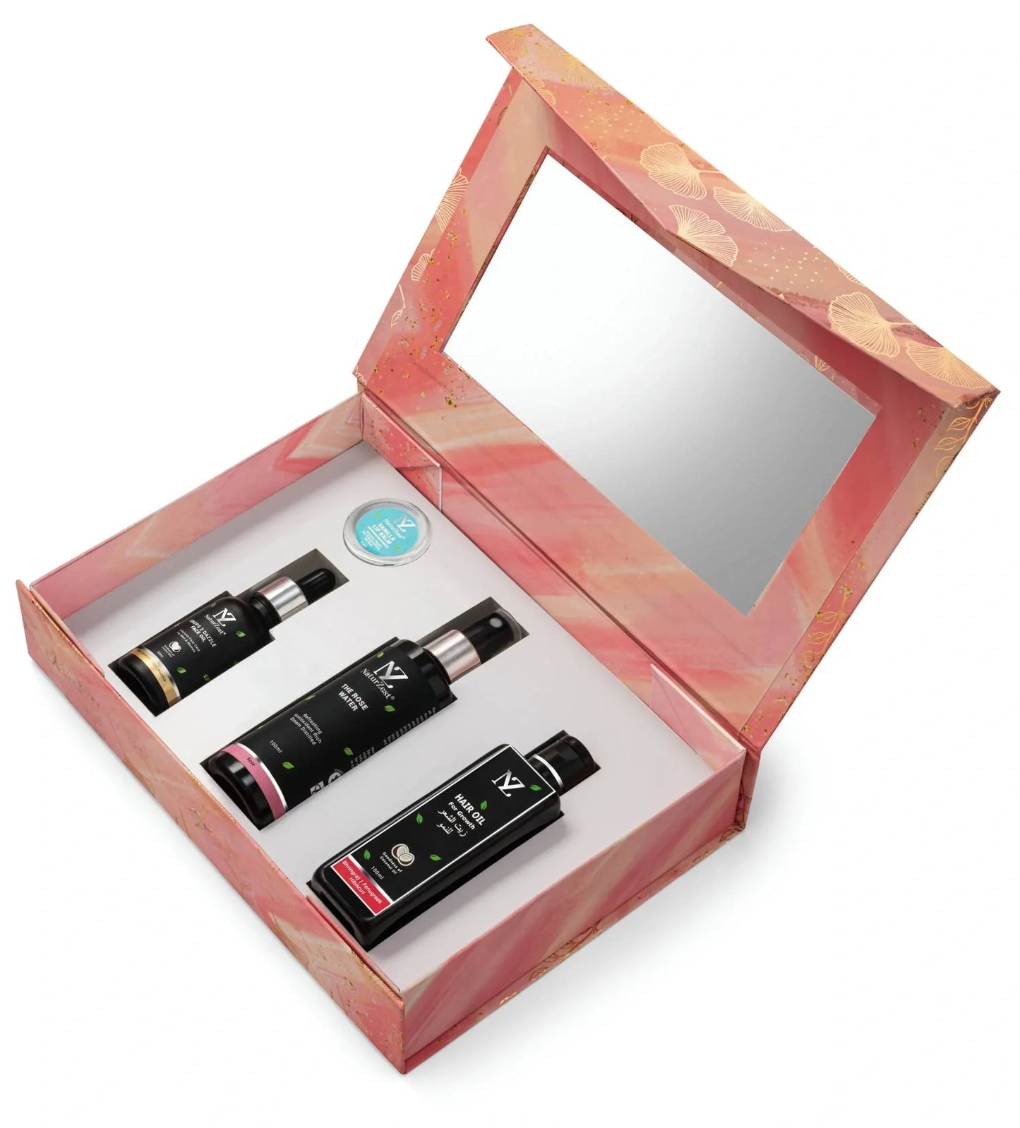 NaturZest Hair Oil for Growth, Drops 2 Dazzle Face Oil, Lip Balm - Vanilla / Coffee &  Rose Water Mist