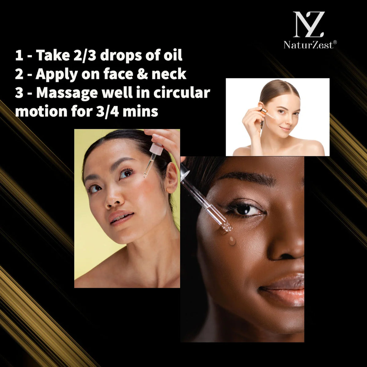 NaturZest Hair Oil for Growth, Drops 2 Dazzle Face Oil, Lip Balm - Vanilla / Coffee &  Rose Water Mist